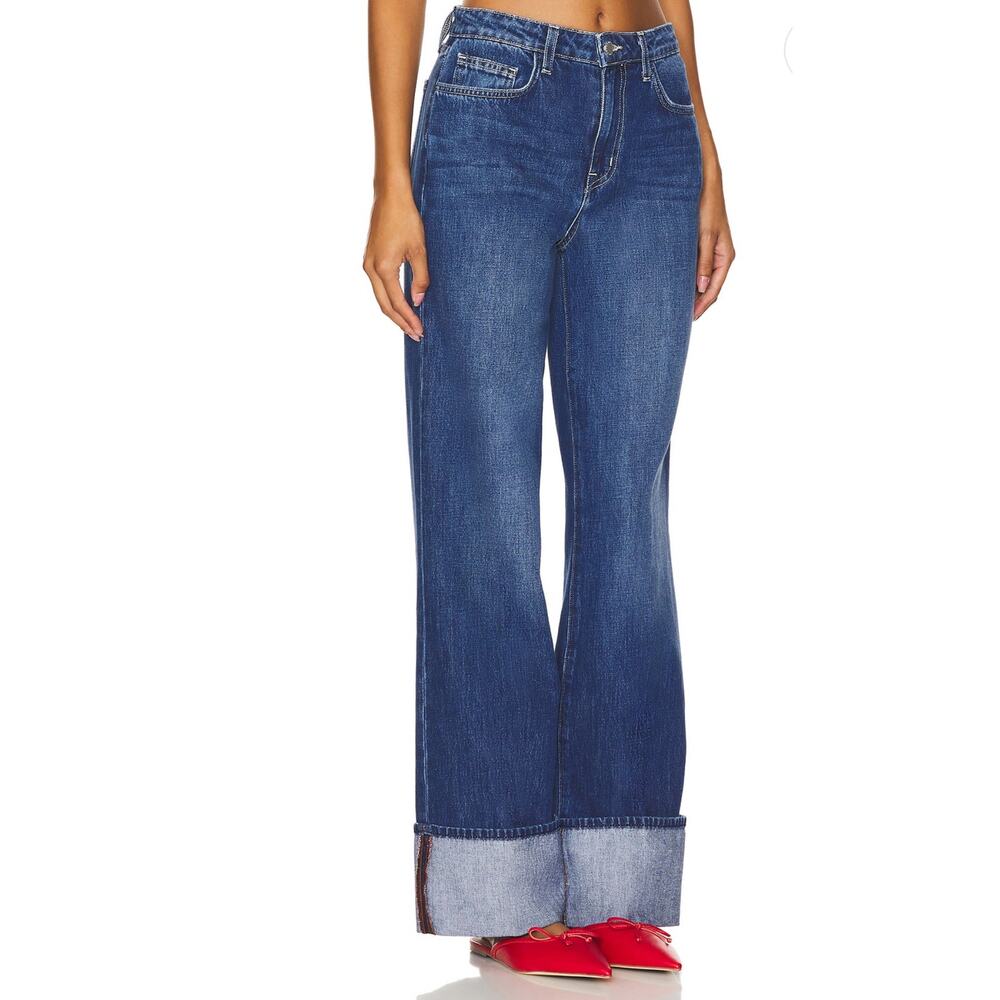 L'AGENCE Miley Wide Leg Jeans 23 Lampson Western Chic Y2K Dark Academia